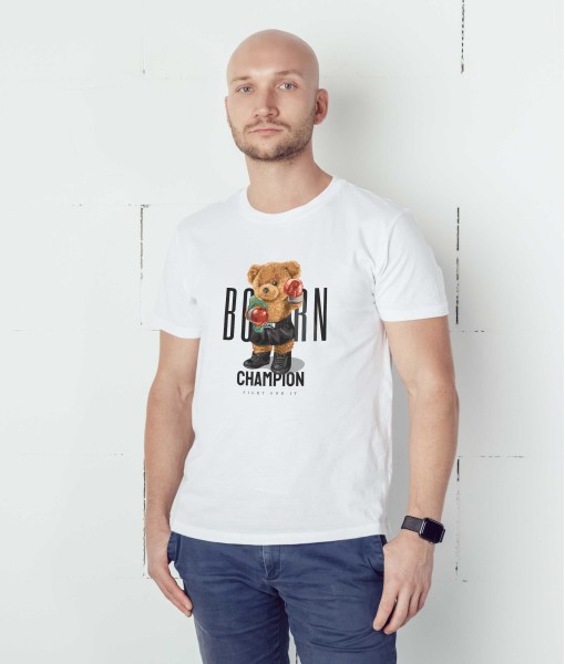 Мъжка тениска с щампа Мечета Born Champion